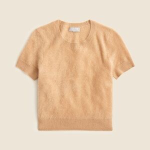 JCrew brushed cashmere camel sweater, size small.